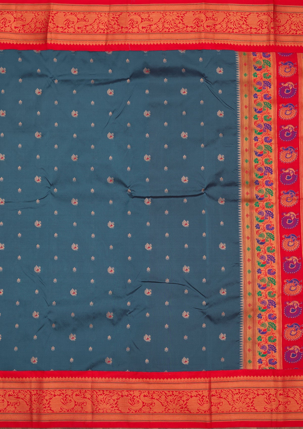 Blue Zariwork Pure Silk Saree-Koskii