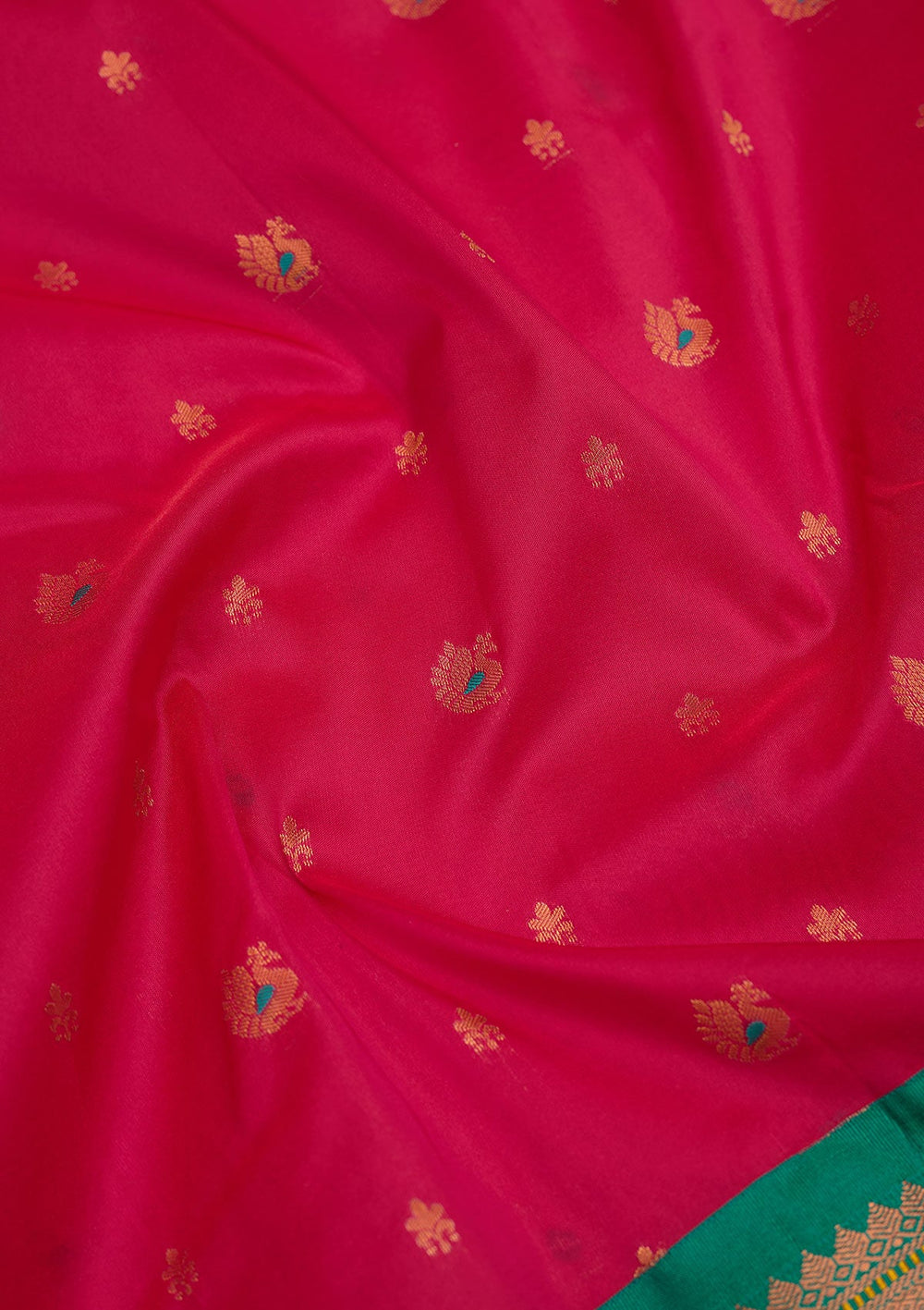 Magenta Pink Zariwork Pure Silk Saree-Koskii