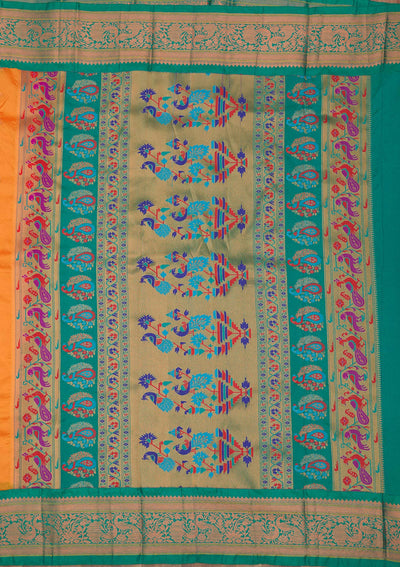 Mustard Zariwork Pure Silk Saree-Koskii