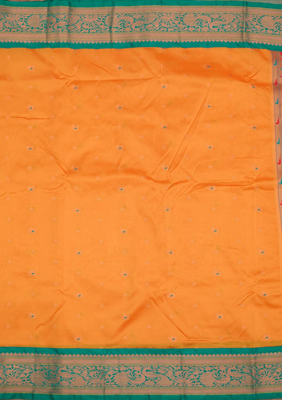 Mustard Zariwork Pure Silk Saree-Koskii