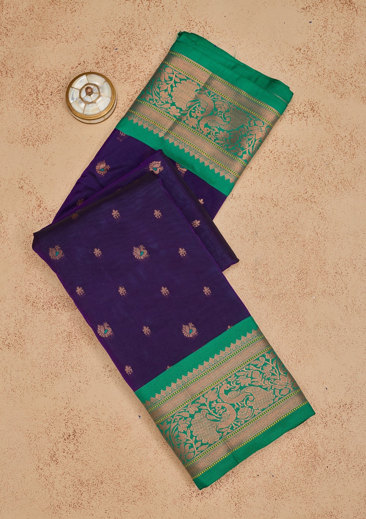 Royal Blue Zariwork Pure Silk Saree-Koskii