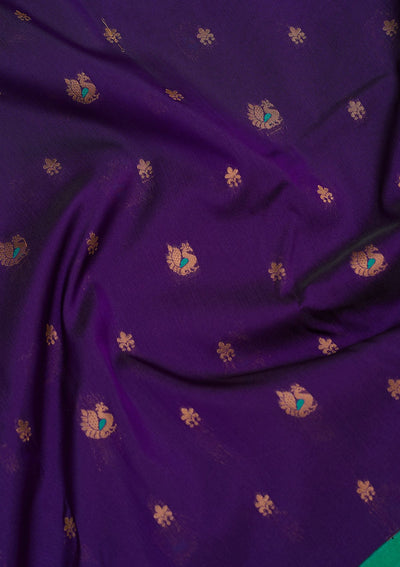 Royal Blue Zariwork Pure Silk Saree-Koskii
