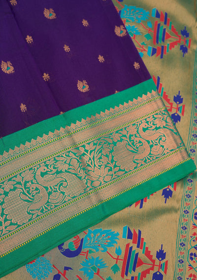 Royal Blue Zariwork Pure Silk Saree-Koskii