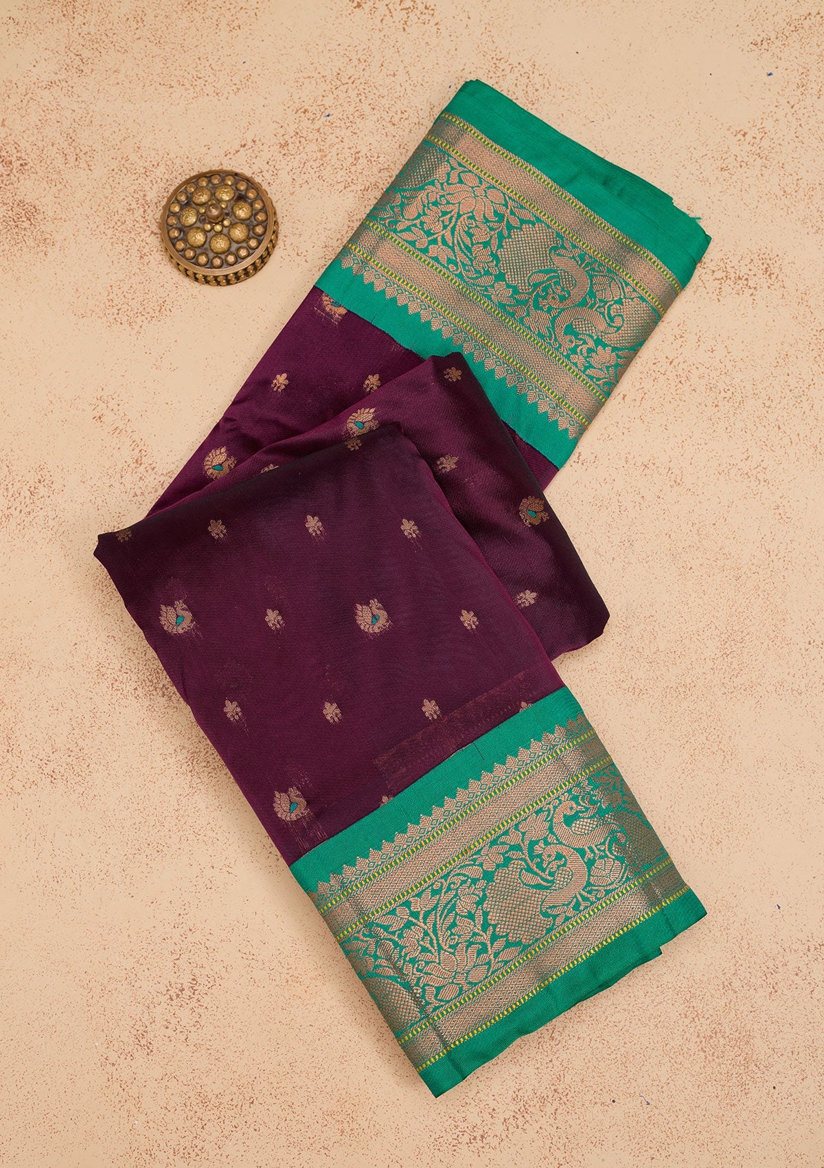 Wine Zariwork Pure Silk Saree-Koskii