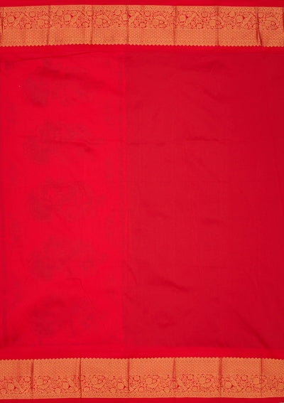 Bottle Green Zariwork Pure Silk Saree-Koskii