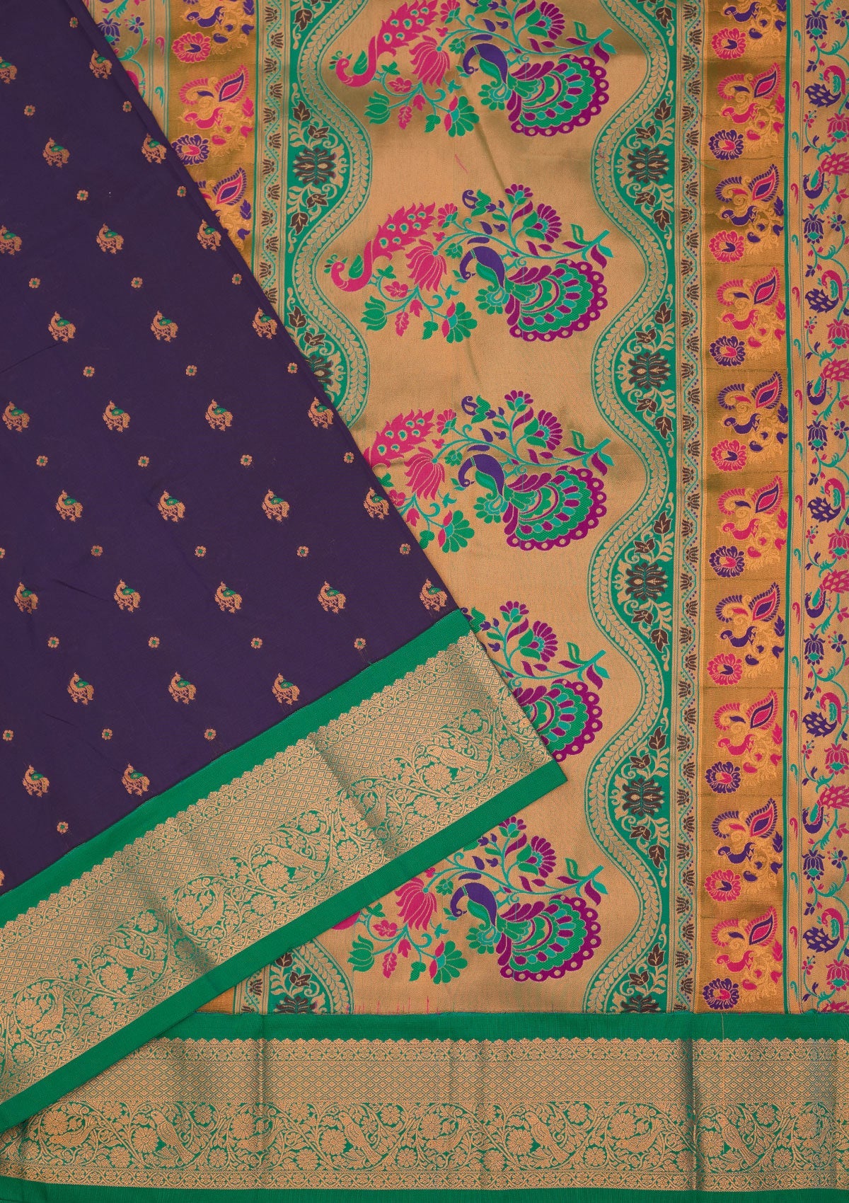 Royal Blue Zariwork Pure Silk Saree-Koskii
