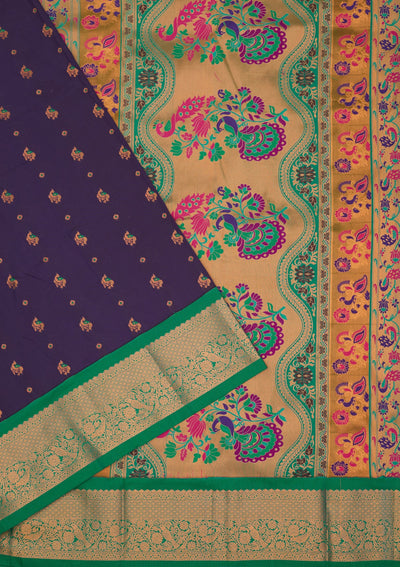 Royal Blue Zariwork Pure Silk Saree-Koskii