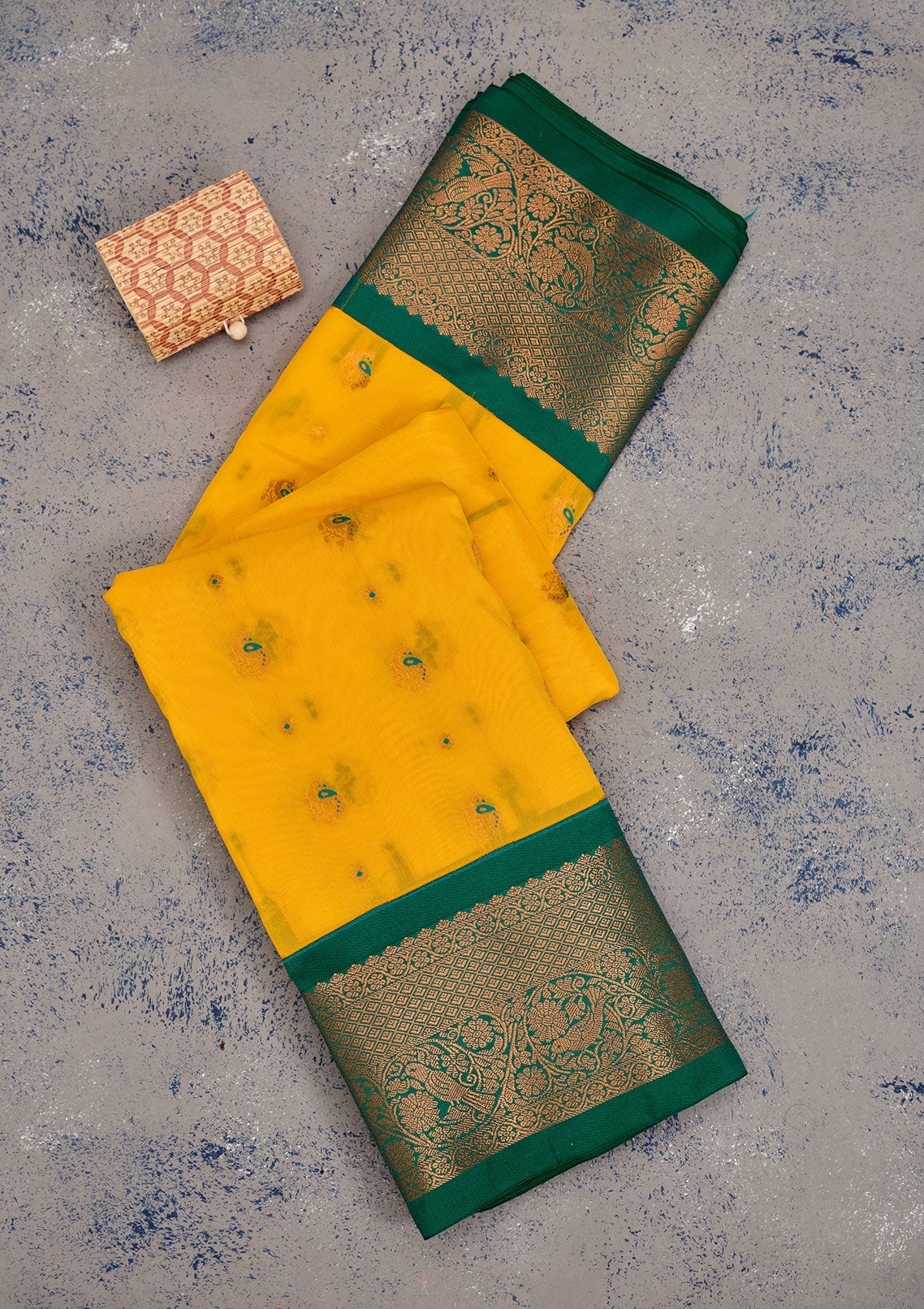 Yellow Zariwork Pure Silk Saree-Koskii