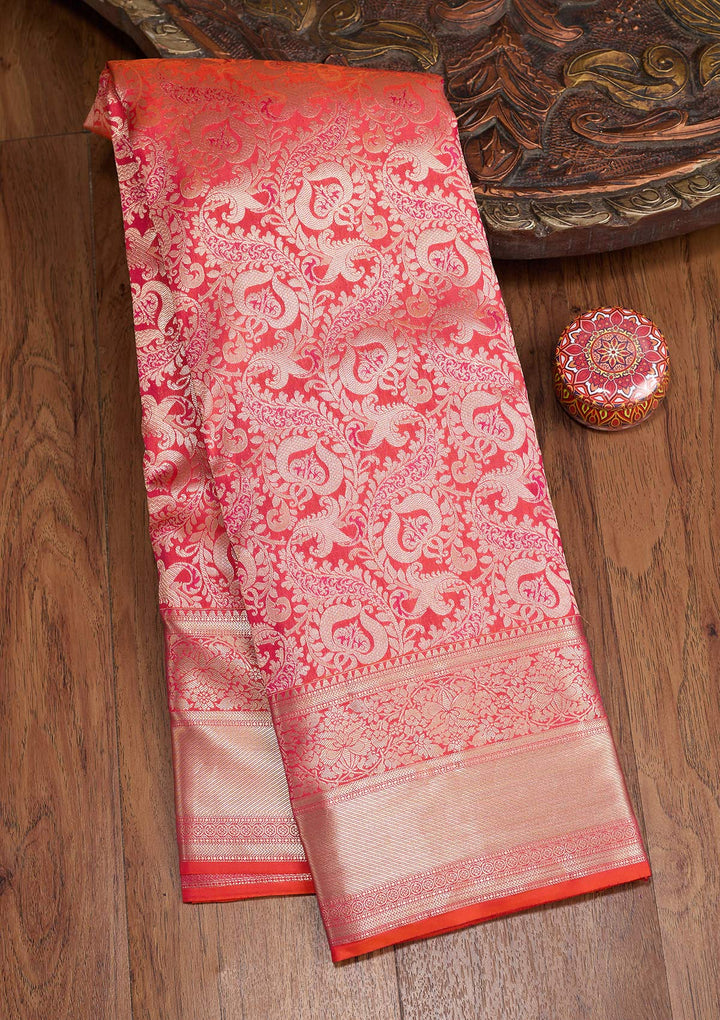 Orange Zariwork (Gold) Silk Silk_Saree