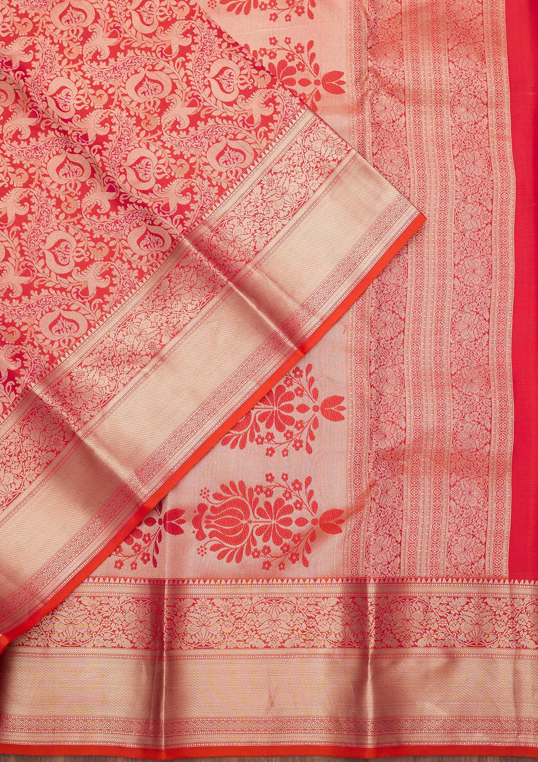 Orange Zariwork (Gold) Silk Silk_Saree