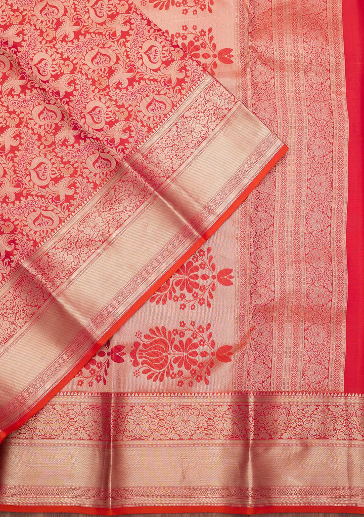 Orange Zariwork (Gold) Silk Silk_Saree