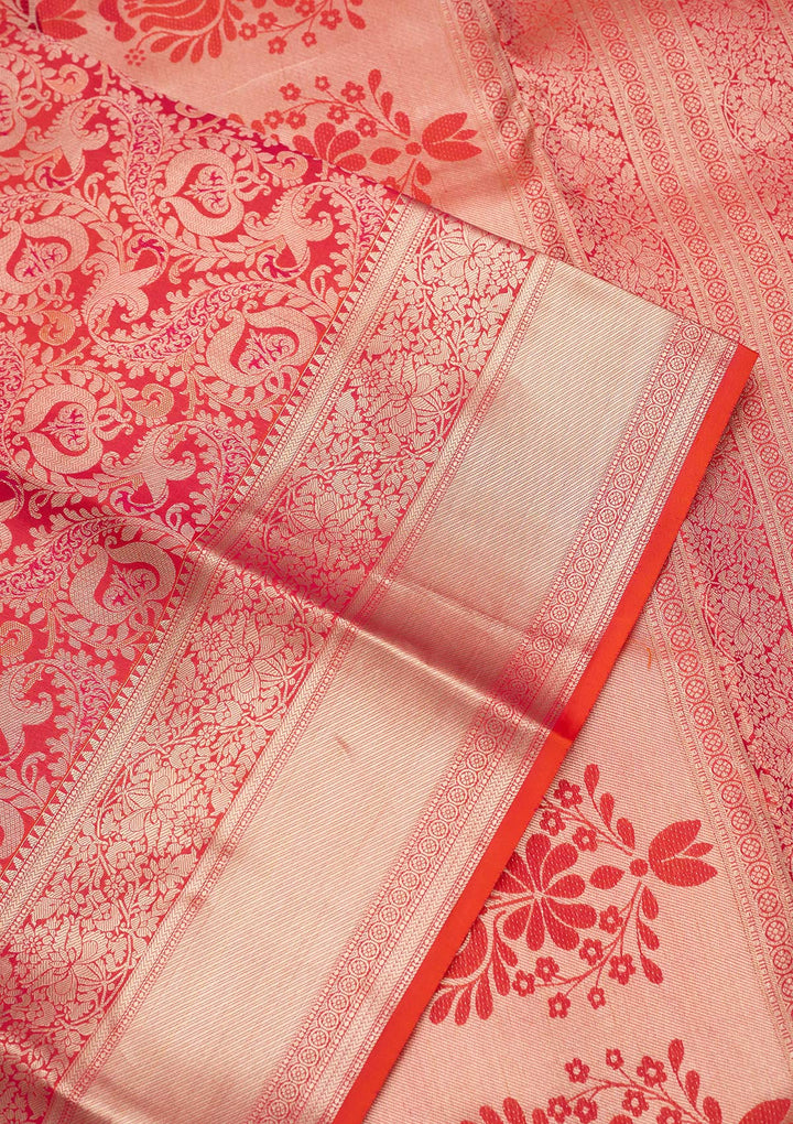 Orange Zariwork (Gold) Silk Silk_Saree