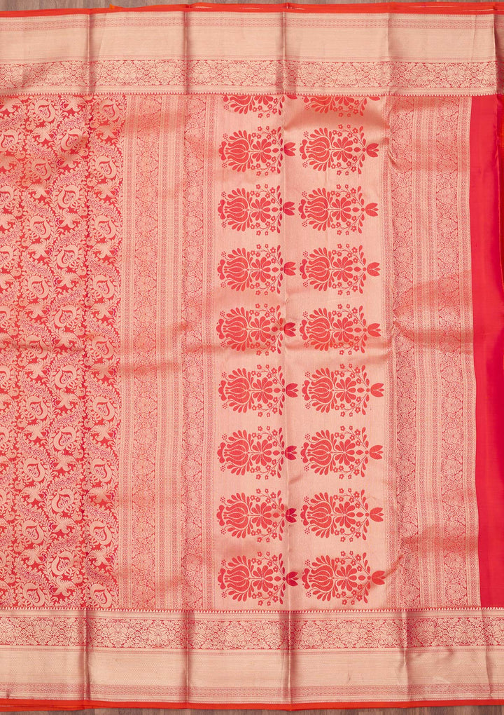 Orange Zariwork (Gold) Silk Silk_Saree