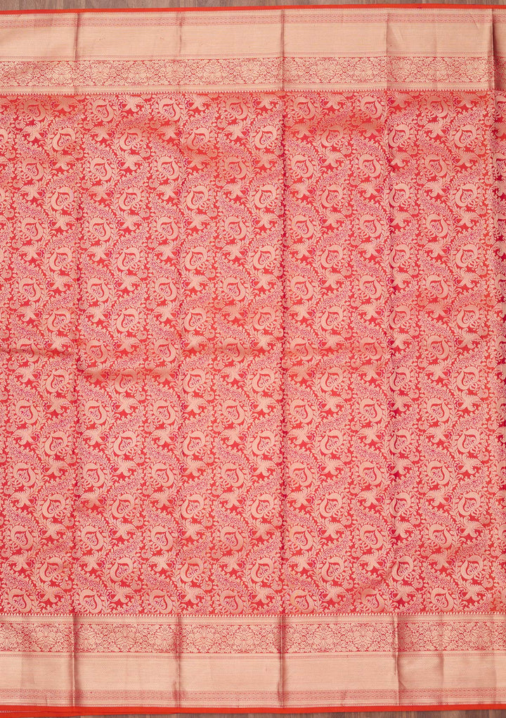 Orange Zariwork (Gold) Silk Silk_Saree