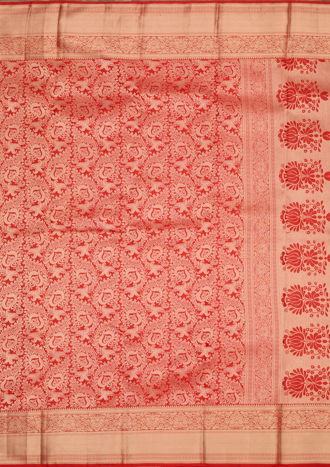 Red Zariwork Pure Silk Saree-Koskii