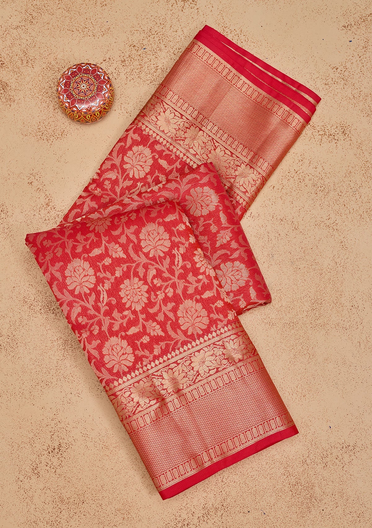 Rani Pink Zariwork Pure Silk Saree-Koskii