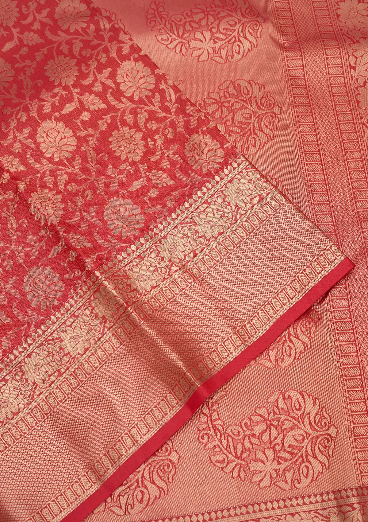 Rani Pink Zariwork Pure Silk Saree-Koskii