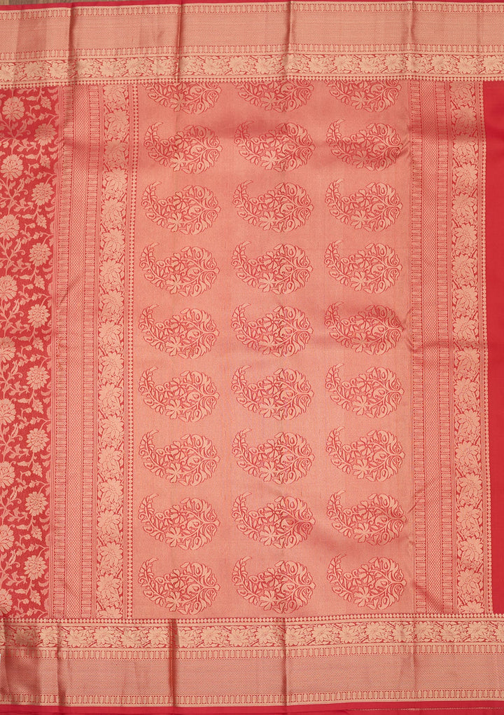Rani Pink Zariwork Pure Silk Saree-Koskii