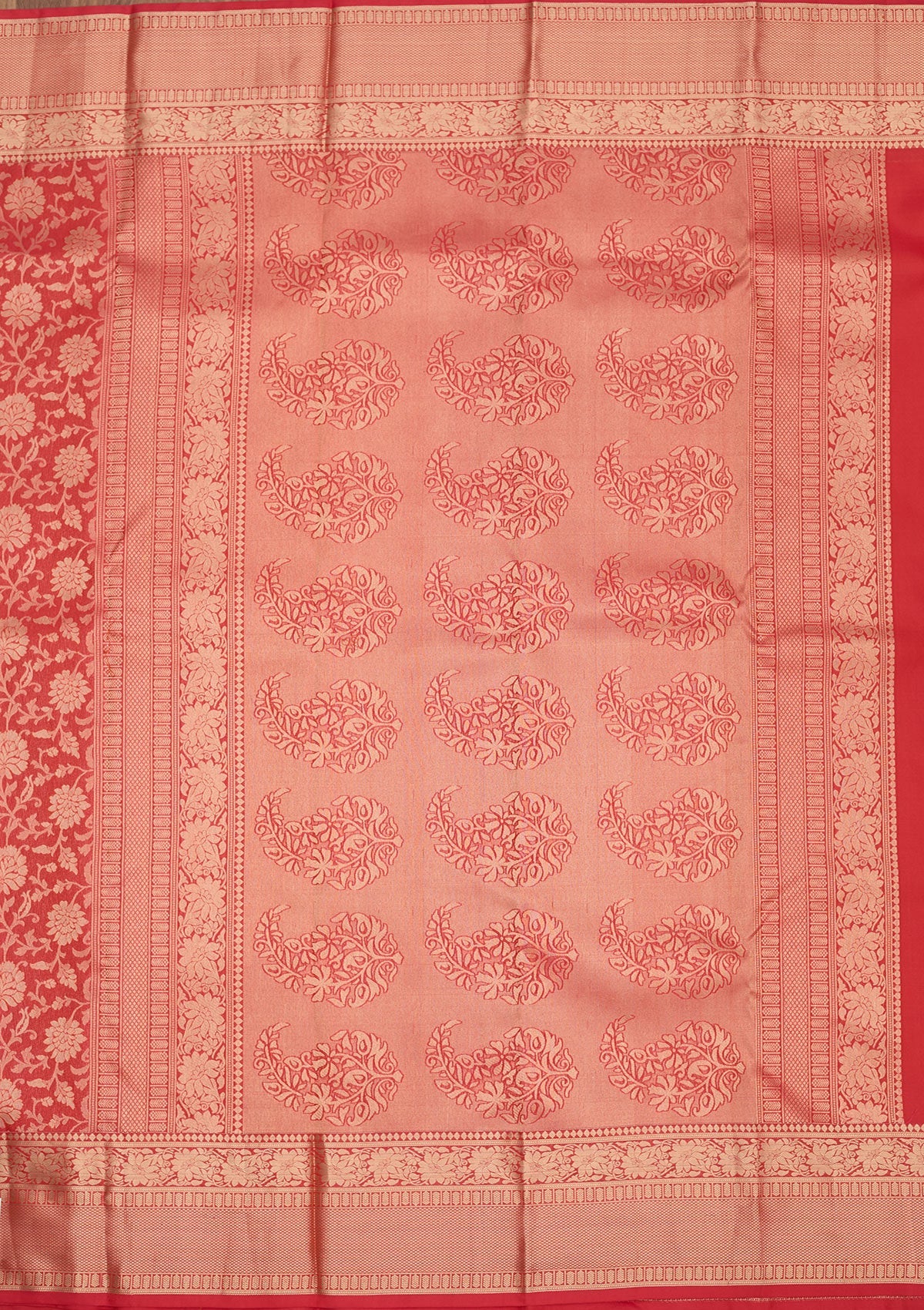 Rani Pink Zariwork Pure Silk Saree-Koskii