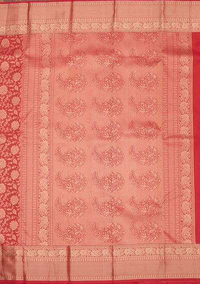 Rani Pink Zariwork Pure Silk Saree-Koskii