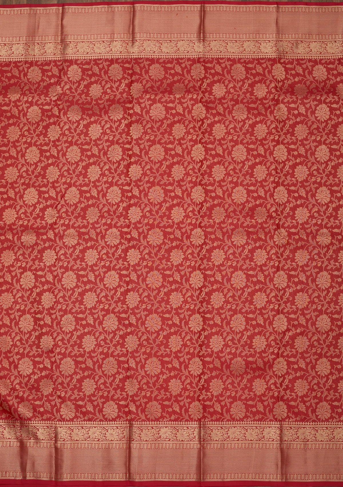 Rani Pink Zariwork Pure Silk Saree-Koskii