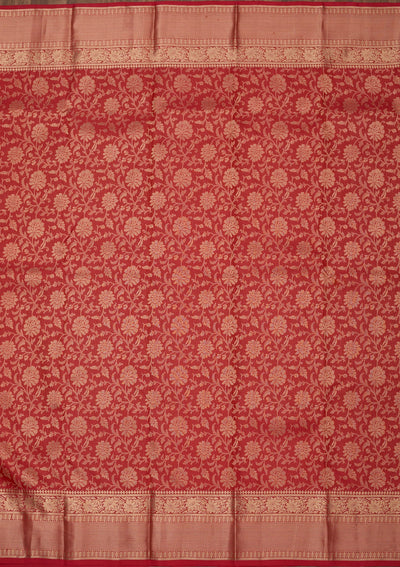 Rani Pink Zariwork Pure Silk Saree-Koskii