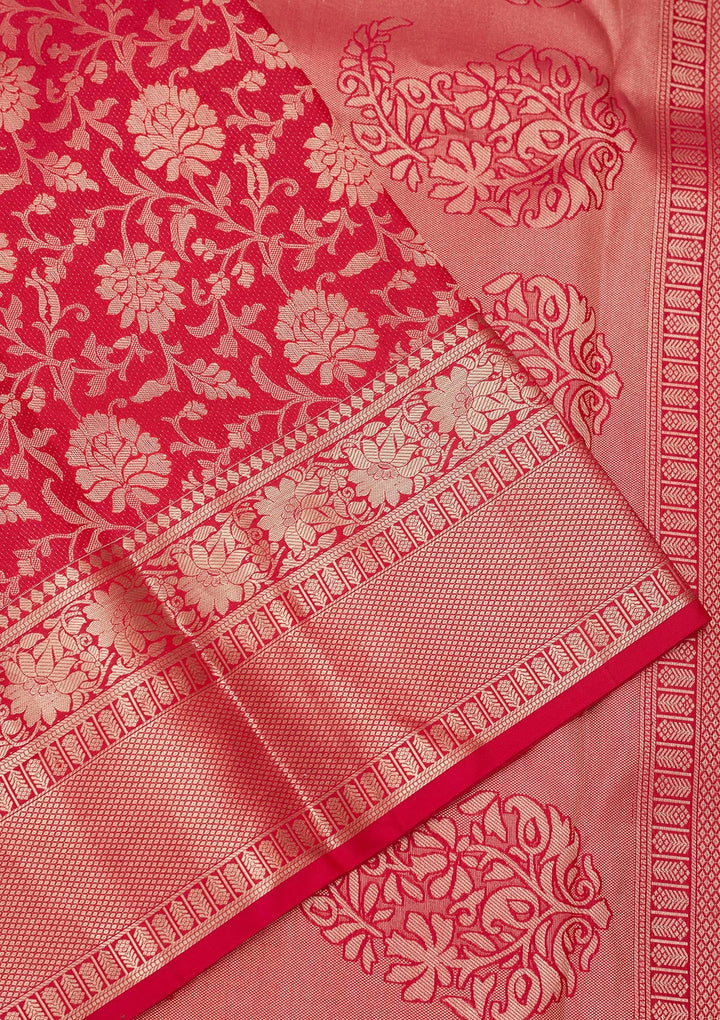Red Zariwork Pure Silk Silk_Saree-koskii