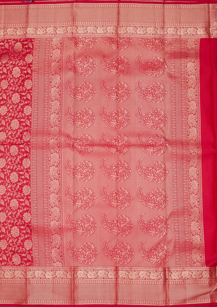 Red Zariwork Pure Silk Silk_Saree-koskii