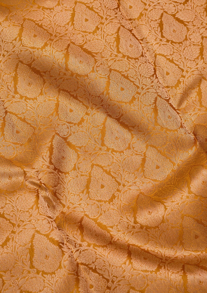 Mustard Zariwork Pure Silk Saree-koskii