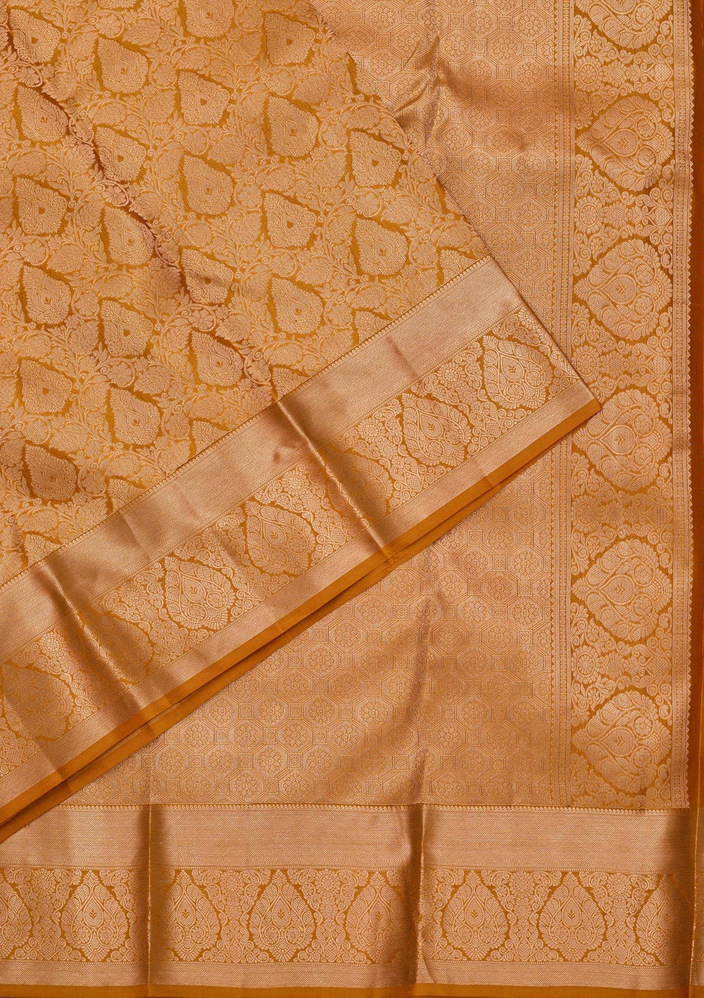 Mustard Zariwork Pure Silk Saree-koskii