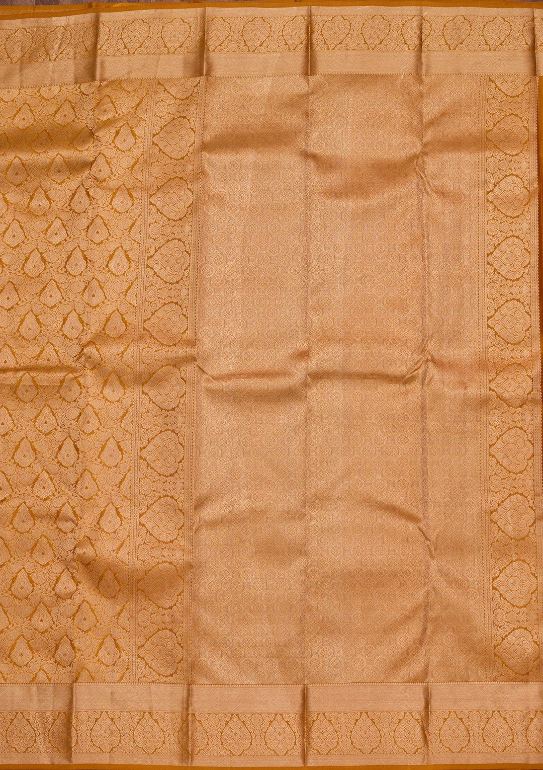 Mustard Zariwork Pure Silk Saree-koskii
