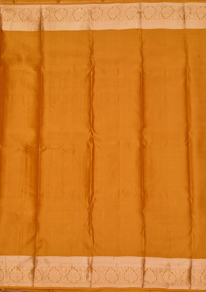 Mustard Zariwork Pure Silk Saree-koskii