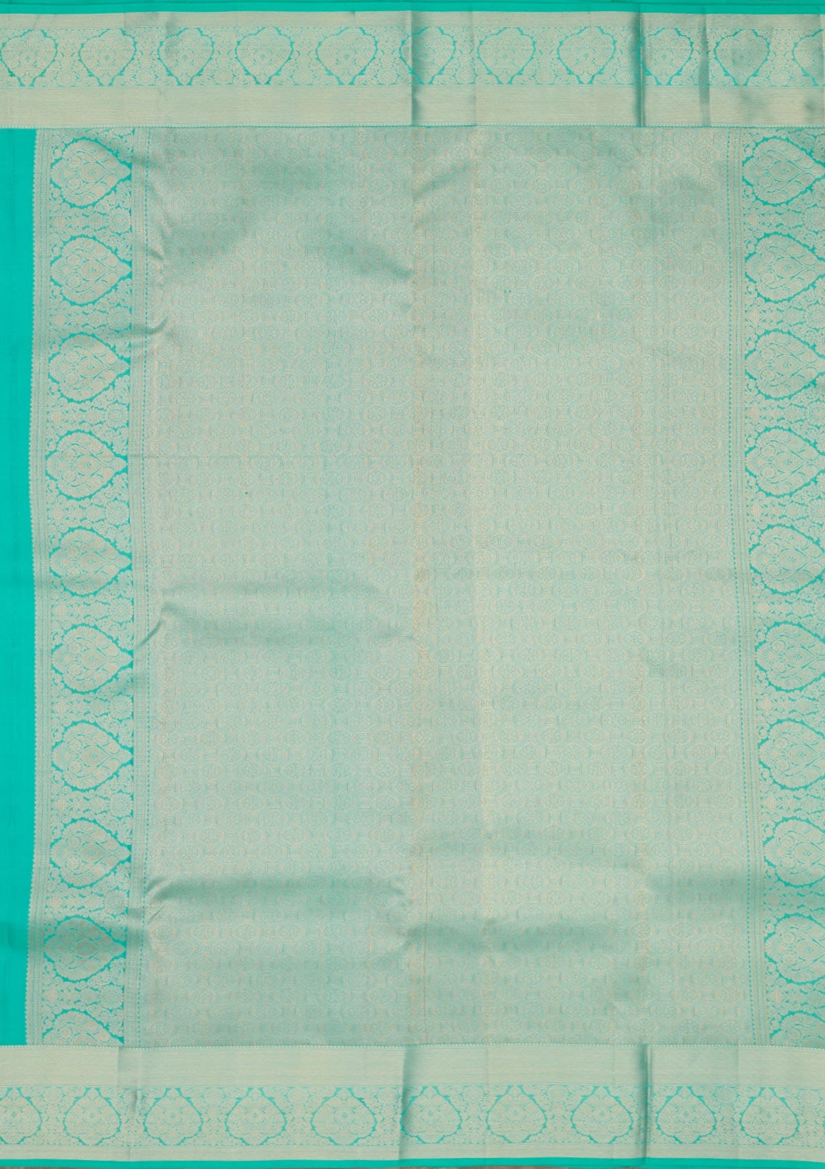 Turquoise Blue Zariwork Pure Silk Saree-Koskii