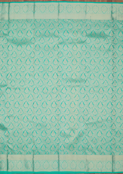 Turquoise Blue Zariwork Pure Silk Saree-Koskii