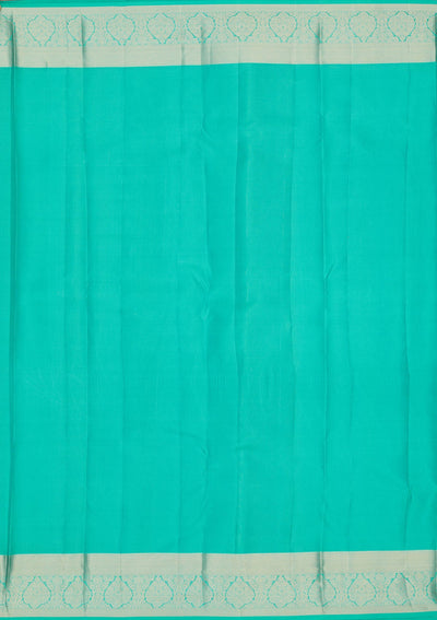 Turquoise Blue Zariwork Pure Silk Saree-Koskii