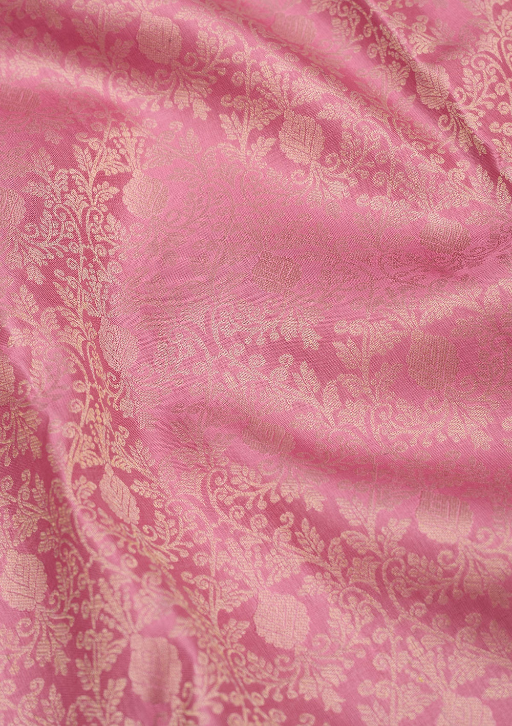 Baby Pink Zariwork Pure Silk Saree-Koskii