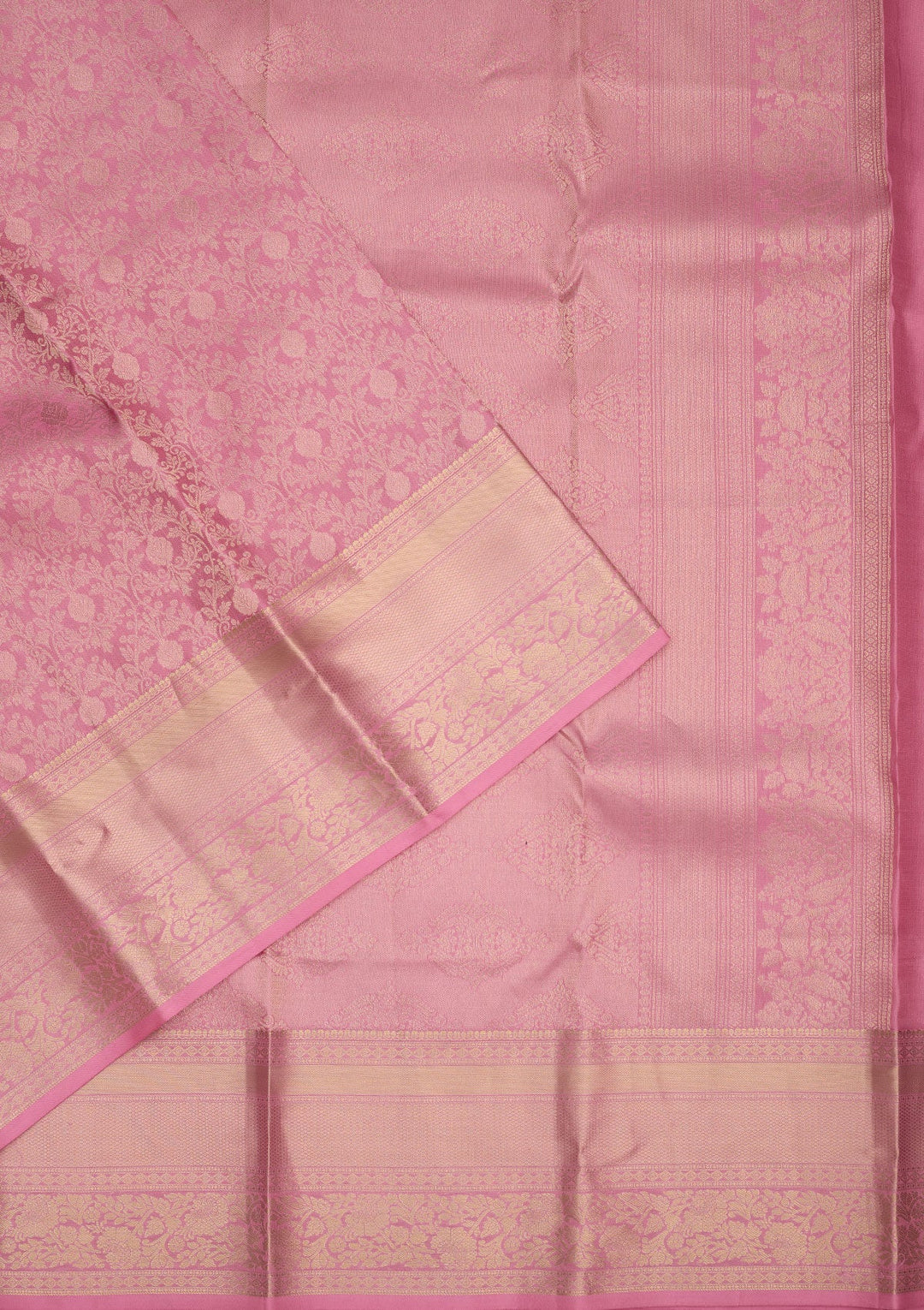 Baby Pink Zariwork Pure Silk Saree-Koskii