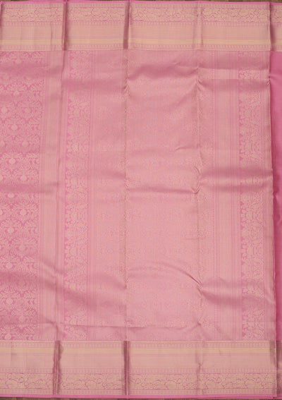 Baby Pink Zariwork Pure Silk Saree-Koskii