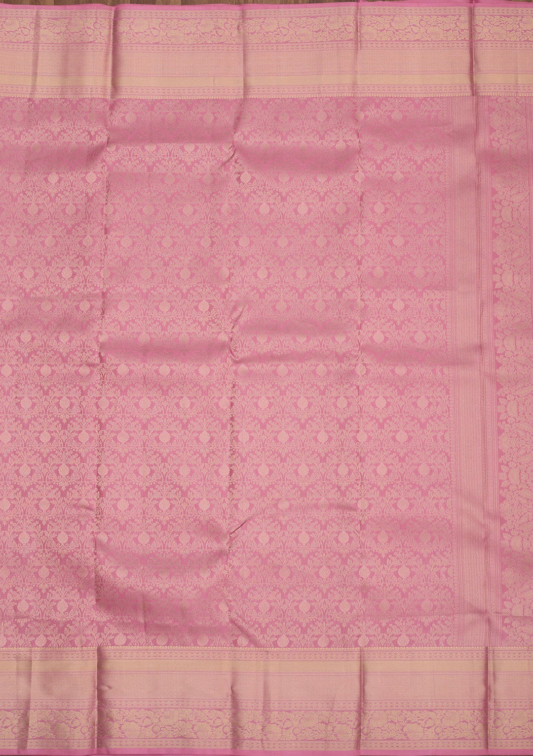 Baby Pink Zariwork Pure Silk Saree-Koskii