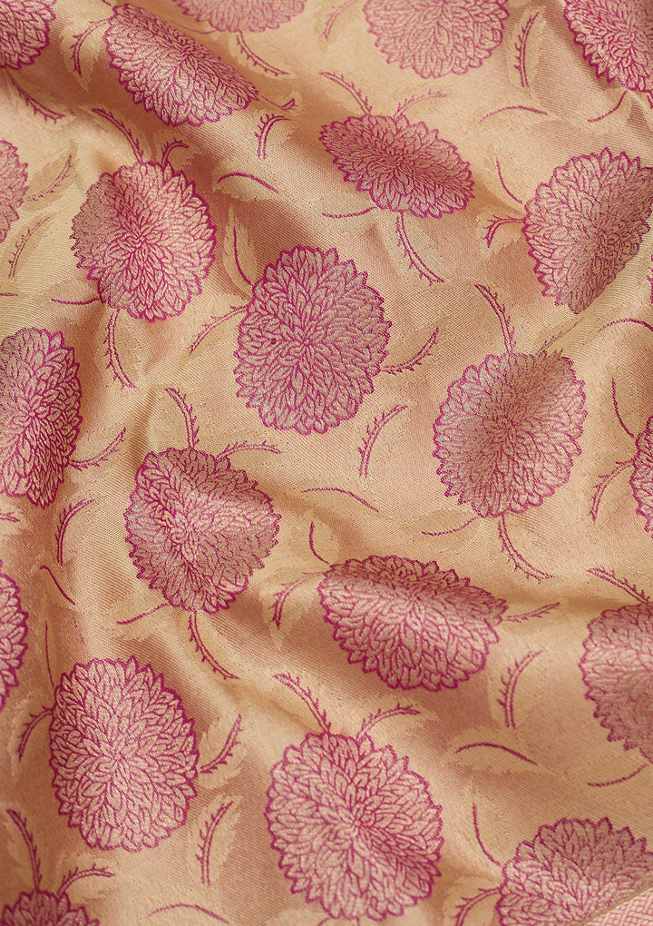 Beige Zariwork Pure Silk Saree-Koskii