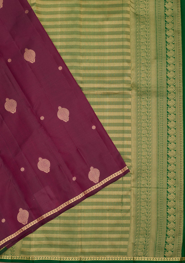 Purple Zariwork Pure Silk Saree-Koskii