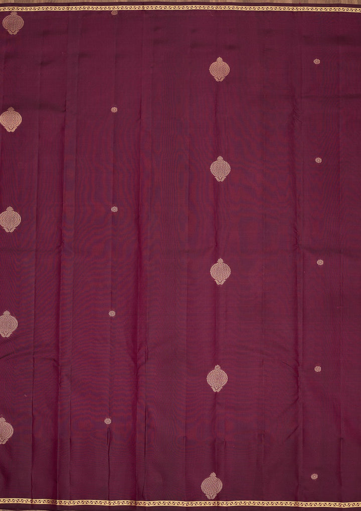 Purple Zariwork Pure Silk Saree-Koskii