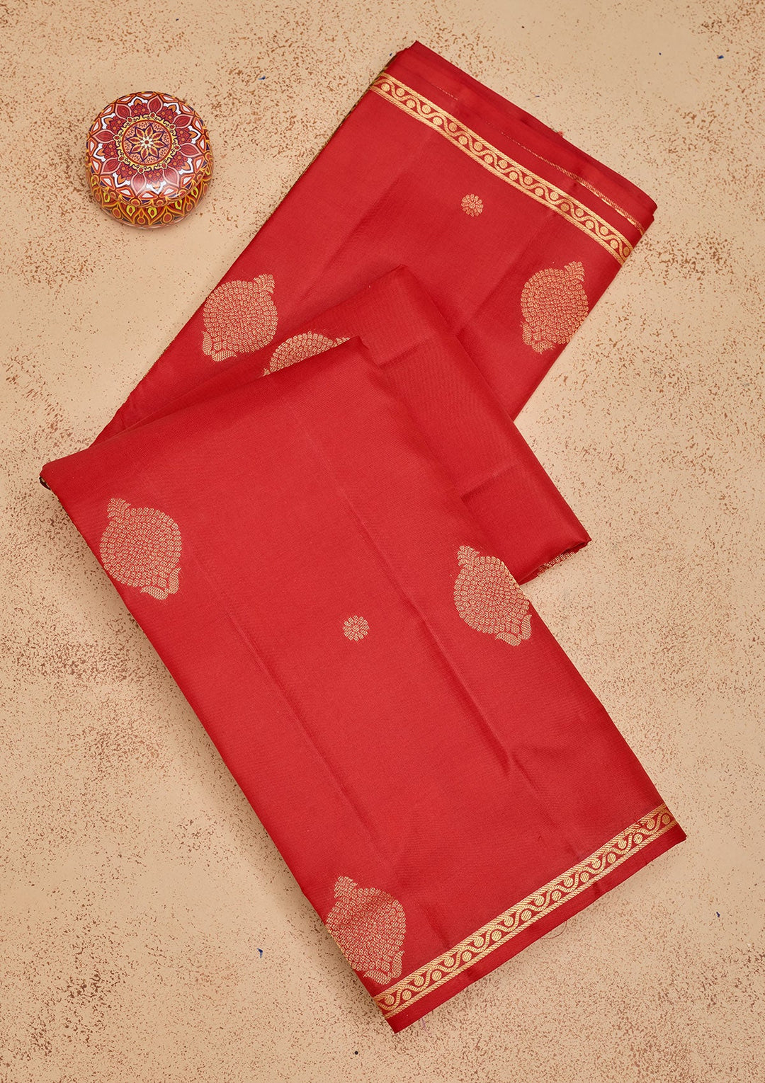 Red Zariwork Pure Silk Saree-Koskii