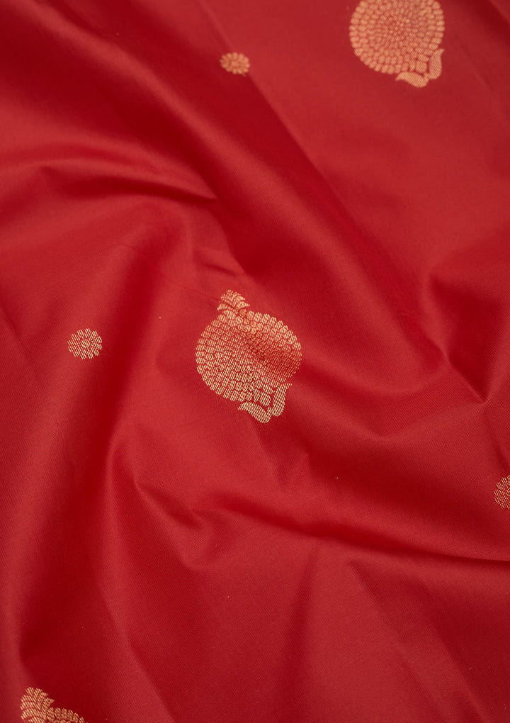 Red Zariwork Pure Silk Saree-Koskii