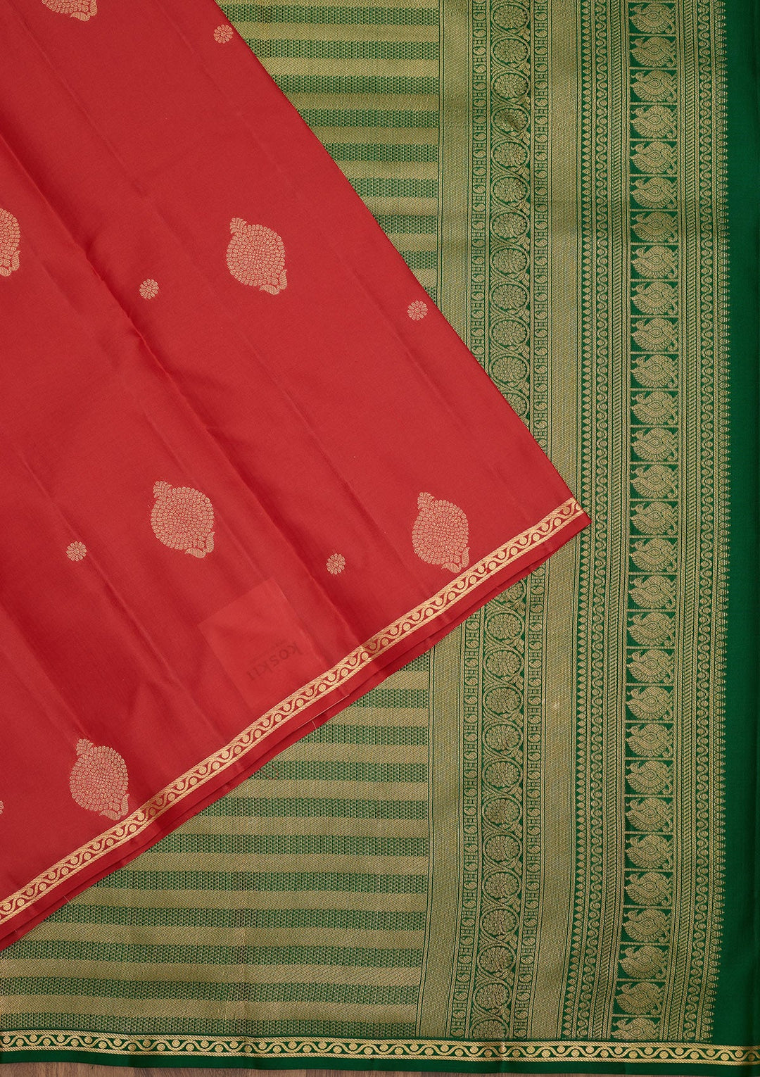 Red Zariwork Pure Silk Saree-Koskii