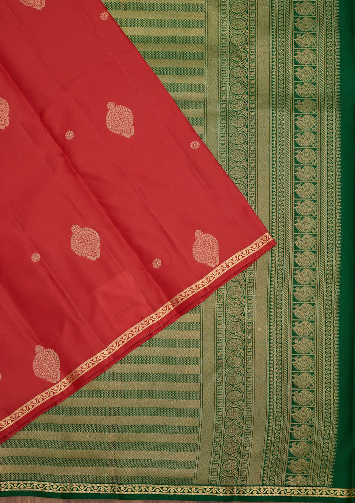 Red Zariwork Pure Silk Saree-Koskii