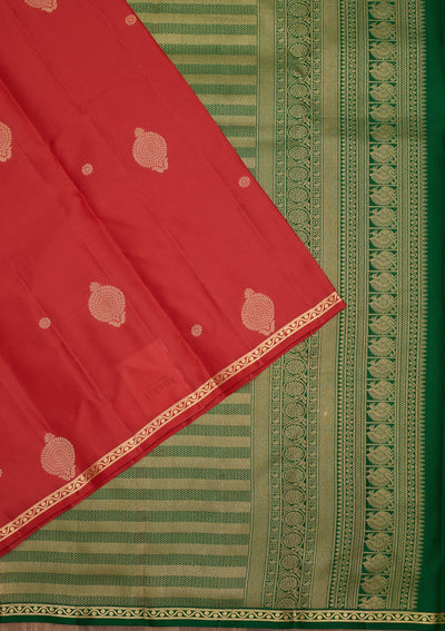 Red Zariwork Pure Silk Saree-Koskii