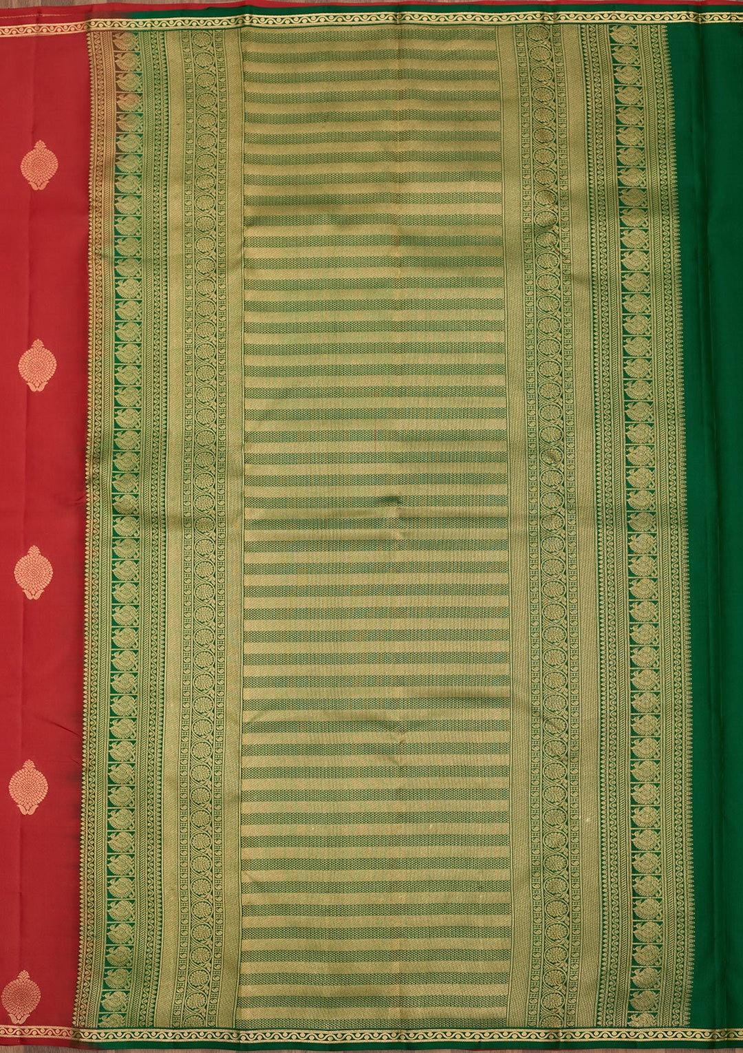 Red Zariwork Pure Silk Saree-Koskii