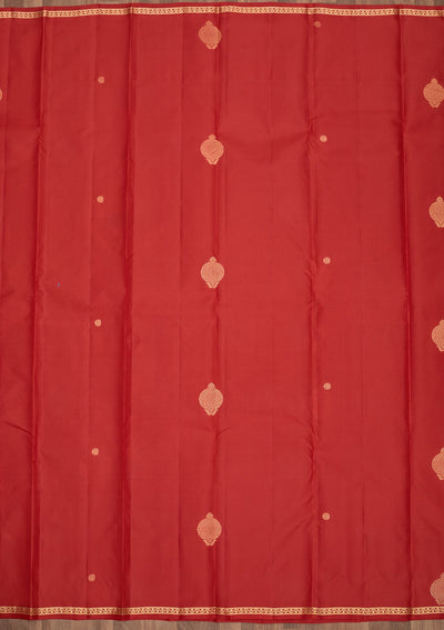 Red Zariwork Pure Silk Saree-Koskii