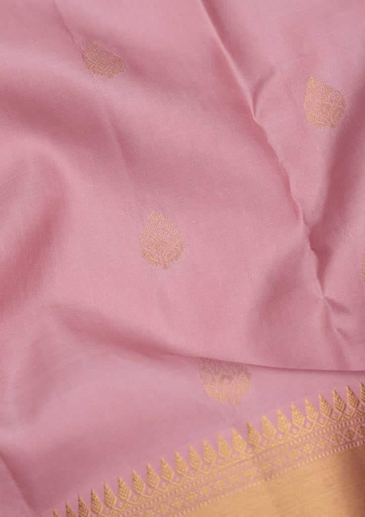 Mauve Zariwork Pure Silk Saree-Koskii